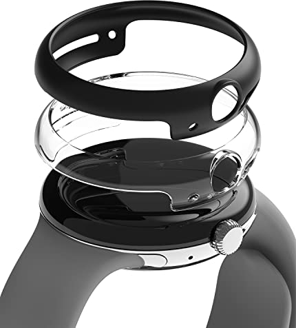 Ringke Slim Case [2 Stück] Kompatibel mit Google Pixel Watch Hülle Hart PC Cover für Pixel Watch 41mm - Clear & Matte Black