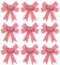 Blue Whale Gifts Candy Cane Stripe Red White Christmas Tree Bow Decorations (Set of 9)