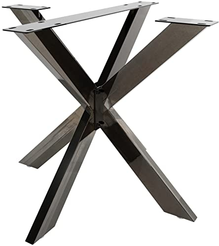 CLP Pieds en Acier Poudré Biloxi I Pieds Forme Araignée Style Industriel I Pieds De Table pour DIY, Couleur:Noir Industriel, Taille:S