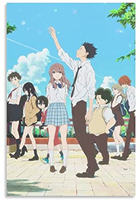 yydds Anime A Silent Voice Poster Wandkunst Leinwand Poster Ästhetische Raumdekoration Gemälde Druck für Zuhause und Büro Dekorationen 30 x 45 cm