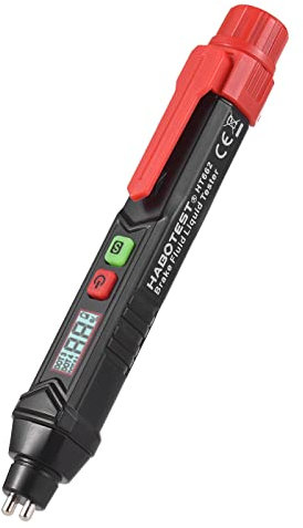 Irfora HT662 Bremsflüssigkeits-Flüssigkeitstester, LCD-Digital-Bremsöl-Erkennungsstift, Automobil-Motorrad-Bremsflüssigkeitsgehalts-Detektor mit akustischem Lichtalarm, 3-Farbiger