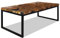 Hommdiy Couchtisch Kaffeetisch Beistelltisch Holztisch Wohnzimmer Gartentisch Teak Harz 110 x 60 x 40 cm Schwarz