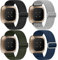 Zspoly 4 Stück Stretch Nylon Armbänder, Kompatibel mit Fitbit Versa 4/Fitbit Versa 3 Armbänder/Fitbit Sense 2/Fitbit Sense Armbänd, Einstellbare Weiche Woven Übung Armbänd für Männer und Frauen