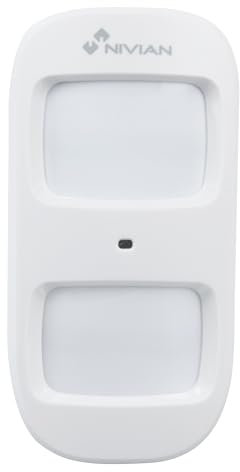 Nivian - Détecteur de Mouvement sans Fil Compatible avec Alarme Nivian - Convient pour l'intérieur - Immunisé aux Animaux jusqu'à 20 kg - Large Couverture - Tamper Anti-Sabotage - Installation Facile
