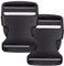 XIAOJING0 2 Pezzi Fibbia Zaino 50mm, Fibbia a Scatto Doppie Regolabile, Ricambi Chiusura Zaini, Zaino Fibbia di Ricambio per Zaino, Cucito, Borsoni, Accessori, No Cucito (Nero)