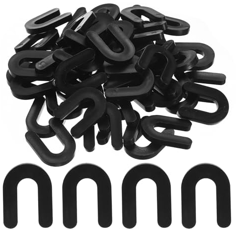 sourcing map 100 Stück Hufeisen-Unterlegscheiben, Fliesenkreuze, 6 mm, U-Form, Kunststoff, Wand-/Bodenfliesen-Abstandshalter für Fliesennivellierung, schwarz