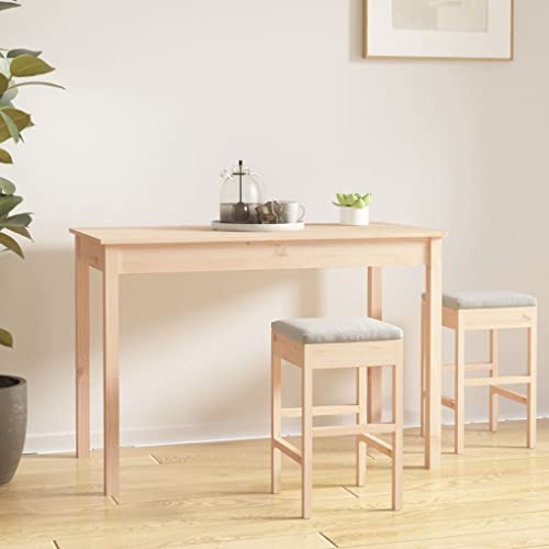 WEMYUFURN Esstisch 110x55x75 cm Massivholz Kiefer, Tisch für Mahlzeiten, Küchentisch, Esszimmertisch für Esszimmer und Küche