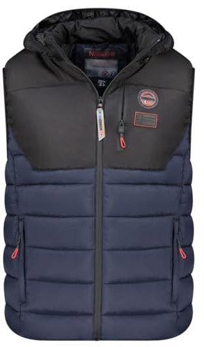 Geographical Norway Vatilo Men Veste Coupe Vent Homme Outdoor - Blouson Deperlant Manches Longues Hommes - Manteau Pluie Randonnee Saison Printemps Ete Automne Hiver (Marine Noir L)
