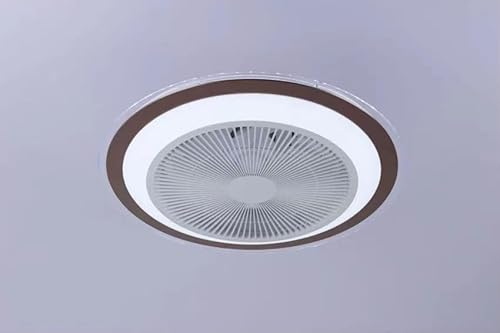 Depuley Leise Deckenventilator mit Beleuchtung und Fernbedienung: Lampe mit Ventilator und APP für Schlafzimmer Wohnzimmer Braun - 30W LED Deckenlampe für Decke - Dimmbar Deckenleuchte mit Ventilator