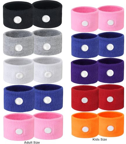 MEIYYJ Lot de 10 paires de bracelets anti-nausées pour adultes et enfants - Pour soulager le mal des mouvements et les nausées matinales - Pour femmes enceintes, acupression - Pour voiture, mer