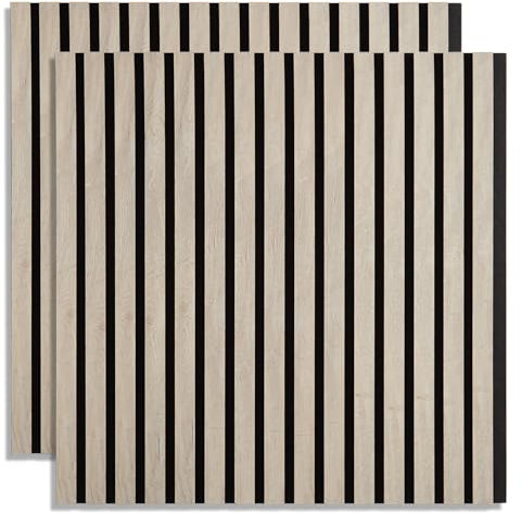 Homestyle4u Lot de 2 panneaux muraux, 60 x 60 cm, gris, revêtement mural intérieur, en bois MDF, décoratifs