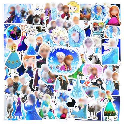 100 Stück Cartoon Princess Sticker Kinder Set, El Jungen Mädchen, Vinyl Aufkleber Wasserfeste, Kinder Graffiti für Laptop Skateboard Scrapbook Trinkflasche