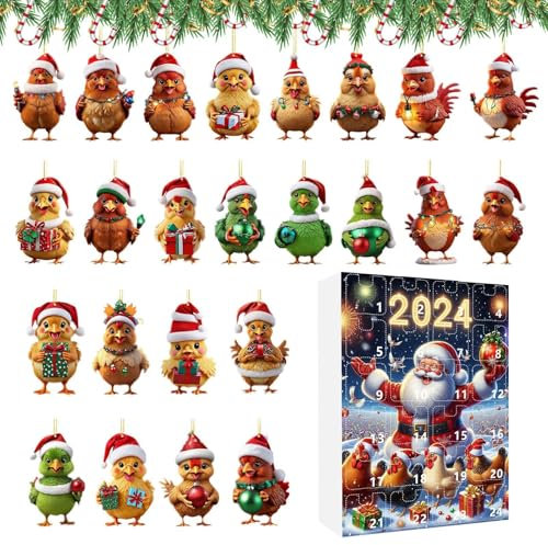 2024 Weihnachten Adventskalender | Countdown Kalender | 2024 Küken Adventskalender | Niedliche Weihnachtsbedarf Überraschung Countdown Tool | Adventskalender für Weihnachten