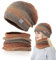 TUONYIS 2 Stück Wintermütze Strickmütze mit Schal Damen, Mütze Damen Slouch Beanie, Unisex Balaclava Strickmütze, Klassische Mode Warme Mütze, Winter Schal und Mütze Set, für Sport, Freizeit, Partys