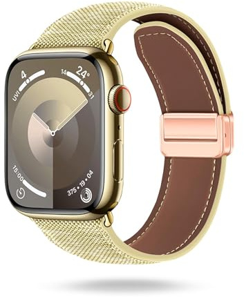 ONEFLOW Denim Loop kompatibel mit Apple Watch, Armband aus Jeans Stoff, Ersatzarmband in Demin Design, Textil iWatch Armbänder Damen Herren Ersatz Watch Band Magnetisch