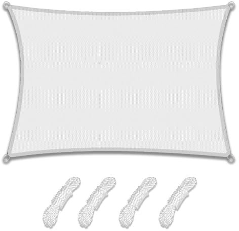 Wasserdichtes, rechteckiges Sonnensegel, 2 x 5 m, 98 % UV-Schutz, mit Seil und D-Ring, atmungsaktiv, Terrassenüberdachung für Außenbereich, Garten, Hof, Rasen, Pergola, Segel