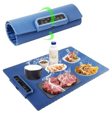 Alfombra Calefactora Portátil para Alimentos, 24x15 Pulgadas, Bandeja Calefactora de Silicona con Temperatura Ajustable, Calentador Eléctrico de Alimentos para Buffet con Calentamiento de Superficie