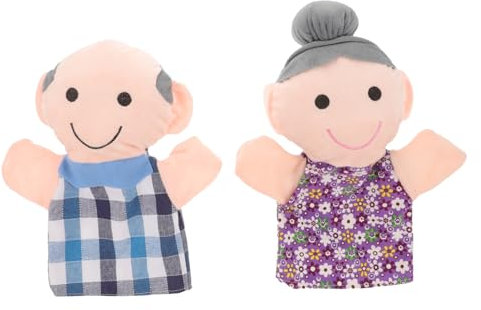 Vaguelly 2stücke Handpuppen Für Familienmitglieder Großvater Und Großmutter Für Geschichtenerzählen Rollenspiele Und Pädagogische Aktivitäten Für Jahren