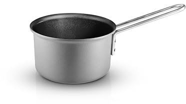 Eva Trio | Grey Line Kasserolle 1,8 l 16 cm keramische Slip-Let®-Antihaftbeschichtung |Ideal für mittelgroße Zubereitungen wie Pasta oder Reis oder für Saucen und kleinere Mengen Suppe | Grey