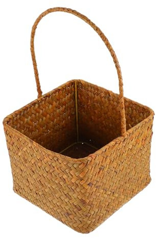 Levemolo Hand Woven Flower Basket Tall Straw Basket for Wedding Decorative for Garden
