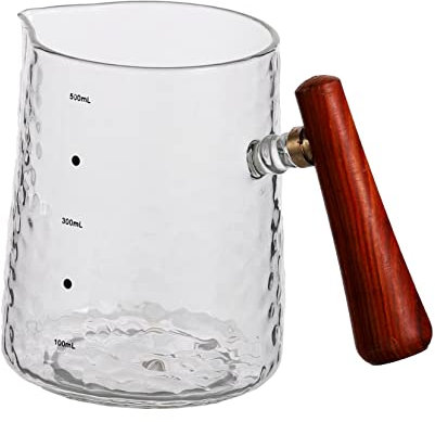DIYEAH Tirare La Coppa Del Fiore Tazza Di Latte Art Porta Caffè Brocca Per Schiumare Il Latte Arredamento Bottiglia Tazza Di Caffè Carina Agitazione Piroscafo Chiaro Tè Termico Di Legno