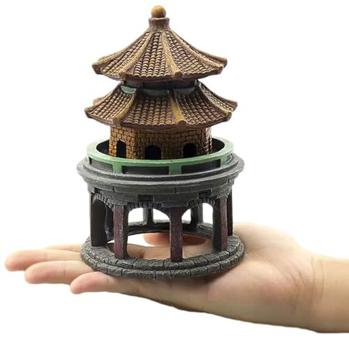 LuMOUzhou Ornement d'aquarium, bâtiment Chinois Classique, décorations de château en résine