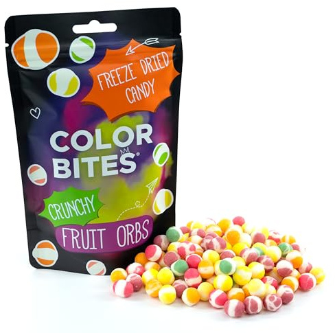 Color Bites Crunchy Fruit Orbs | Gefriergetrocknete Süßigkeiten, Freeze Dried Candy 100g