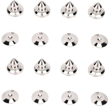 ASHATA 8pcs Speaker Isolation Spikes, Copper Adjustable Turntable Feet with Height Adjustable Leveling Nuts, for Speaker Amplifier Subwoofer CD DVD Player DAC
