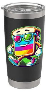Farbenfrohe Pop Art Sandwich Sandwiches Doppelwandiger Edelstahl-Thermobecher