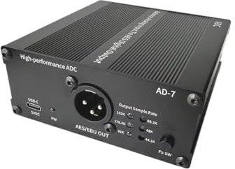 NONDK Ljudkonverterare AES/Analog-Till-Digital Ljudkonverterare 24 Bit 192K Ljudadapter