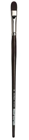 da Vinci Oil & Acrylic Series 7485 Top Acryl Paint Brush, Filbert Red/Brown Synthetic with Long Ergonomic Handle, Size 16