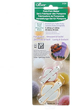 CLOVER Kleine Pom-Pom-Maker (3,5 cm & 4,8 cm) – 2 pro Packung