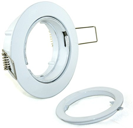 Kamilux 10er Pack Einbaustrahler/Spot Bajo in weiss, Halogen oder LED geeignet, inkl. GU10 Fassung und MR16 Fassung, 12Volt oder 230V, ohne Leuchtmittel