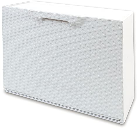 Art Plast U50/FRW Scarpiera in plastica, Effetto Rattan, Bianco