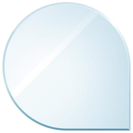 raik Glasplatte Bodenplatte 125 x 125 cm Kamin Funkenschutzplatte Funkenschutz flach mit Facette Tropfen hochbelastbar bis 700 kg temperaturbeständig bis 300°C