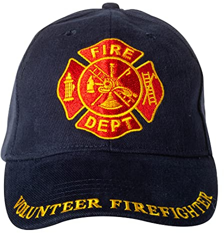 Artisan Owl Volunteer Firefighter Fire Dept Baseball Cap, Aufnäher mit marineblauer Flagge, Einheitsgröße