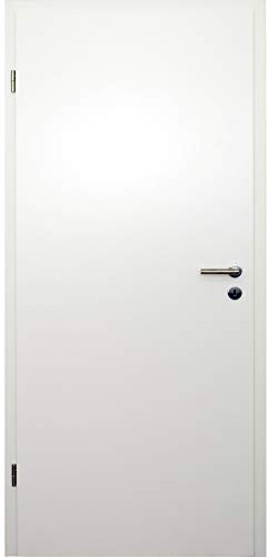 HORI® Zimmertür Komplettset mit Zarge und Türdrücker I Innentür CPL Weiß I Höhe 198,5 cm I Anschlag, Breite und Wandstärke wählbar I DIN links I 1985 x 860 x 180 mm