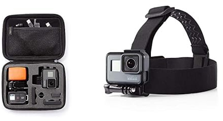 Amazon Basics - Mittleres GoPro-Tragegehäuse + Kopfband