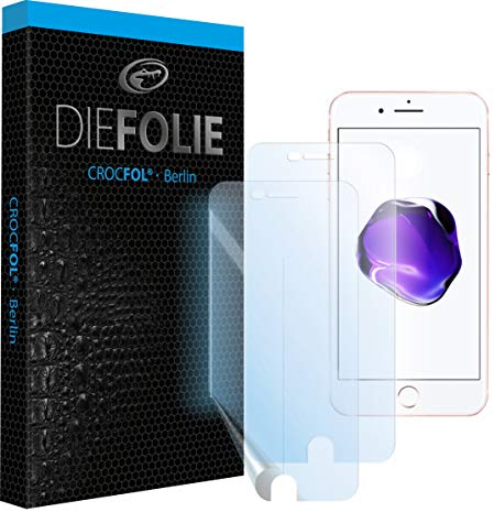 Crocfol Schutzfolie vom Testsieger [2 St.] kompatibel mit Apple iphone 8 - selbstheilende Premium 5D Langzeit-Panzerfolie - für vorne, hüllenfreundlich (Casefit)