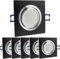 6x LED Einbaustrahler Set eckig - schwarz 5 Watt warmweiß dimmbar 230V flach (30mm Tiefe) - Leuchte schwenkbar 68mm Bohrloch - Spot Decken-Strahler