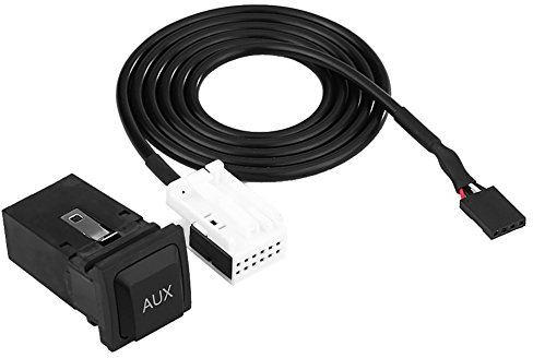Tbest Interieur 5, Aux 5,Câble USB O pour Voiture Commutateur Et Câble Auxiliaire Prise De Adaptateur De Prise O Câble USB Compatible avec Rcd510 Rcd310 / / R