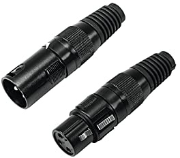 OMNITRONIC XLR connector/plug set 3pin black housing 5x