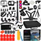 Husiway Action Camera Kit Accessori per Gopro Hero 8 Custodia impermeabile in silicone nero Custodia protettiva in vetro compatibile con Gopro8 Hero8 62D (Kit per Gopro 8 nero)
