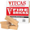 VITCAS Set of 6 Fire Bricks -Up to 1000 degree Celsius - Premium Material - High Density - Low Thermal Conductivity - Replacement Box - For Stoves & Fireplaces – Standard Firebricks