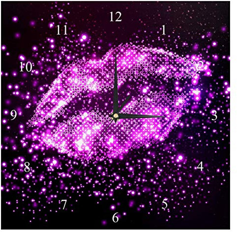 BestIdeas Orologio da parete viola lucido a batteria per camera da letto, soggiorno, cucina, ufficio, decorazione per la casa, silenziosa e senza ticchettio