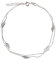 FIVE-D Cavigliera in argento Sterling 925 a foglia di due file, 22 cm, Argento sterling