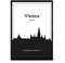 Nacnic Poster mit Karte von Wien - Österreich. Skyline Blätter mit Städten in Europa mit schwarzen Schatten. A3