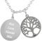Hanessa Personalisierte Kette mit Gravur Edelstahl 50 cm mit Anhänger Lebensbaum rund in silber - Personalisierte Halskette für Männer und Frauen - Personalisierter Schmuck Damen Herren
