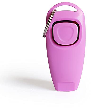 SagaSave 2-in-1 Hundeklicker, Hundepfeife, Hundetrainingsklicker, Effektiver Haustier-Clicker, Trainings-Clicker für Katzen, Welpen, Hunde, Haustiere, Rosa, 1 Stück