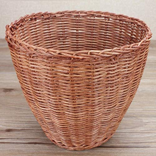 WXJLYZRCXK Poubelle À Pédale, Poubelle En Rotin Mini Bureau Poubelle Créative Paniers Cuisine Bambou Petite Table Poubelle Plante Rotin Matériel Fait À La Main,Marron